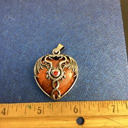 Genuine Crystal Pendant, LOT 2, Red Jasper Dragon, With Waxed Cord