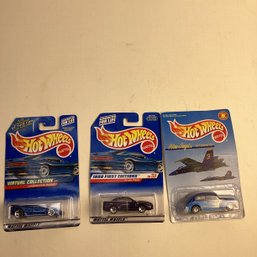 Vintage Hot Wheels, 3, MOC, Blue Angels, Lamborghini, 99 Mustang