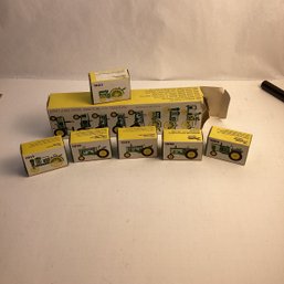 John Deere Vintage Die Cast Mini Tractor Set (only 6 Of 8)