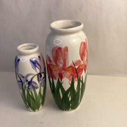 Pair Ceramic Vases, Mark A. Bentz, Connecticut, 7-9 Inch