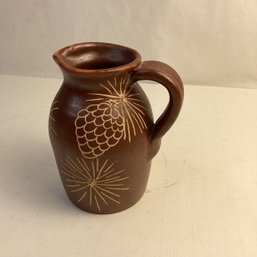 Rare Brown Dorchester Pottery Pine One Pitcher, 6 Inch
