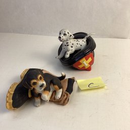 Princeton Galleries Collectible Porcelain Dog Figurines, LOT C, Firefighting