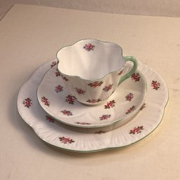 Shelley 3 Pc Porcelain Luncheon Set, Rosebud, Floral