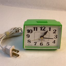 Vintage Westclox Electric Alarm Clock, Bright Green, Mint Working Condition