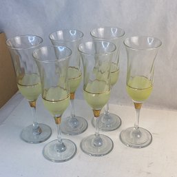 Vintage Glass Stemware, 5, Frosted Lemon Yellow
