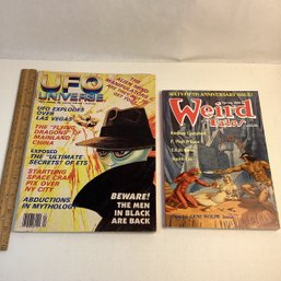 2 Vintage Science Fiction Magazines, WEIRD, UFO Universe