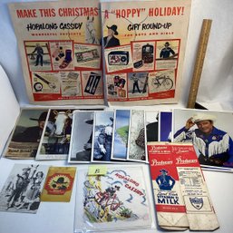 LOT B, Huge 1950s Hopalong Cassidy Lot, Paper Advertisements, Real Glossy Photos, Etc