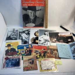 LOT C, Huge 1950s Hopalong Cassidy (and Roy Rogers) Lot, Songbook Sheet Music, Greeting Cards, Etc