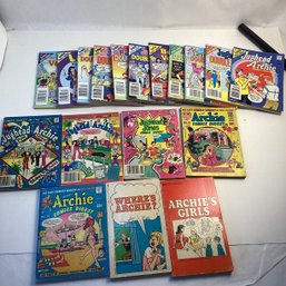 Large Lot Vintage Archie Comics Paperbacks And Small Comic Books