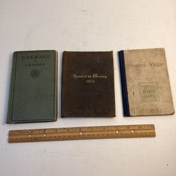 3 Small Antique Books, Hymnal, Courage, Etc