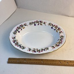 Vintage Ansley High End Porcelain Serving Bowl, Bramble Time, 11 Inch