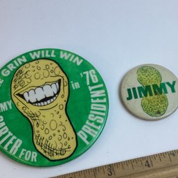 Vintage 3 Inch Political Pinback Button Lot, Jimmy Carter