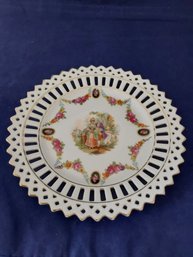 Vintage Reticulated Edge Victorian  Plate