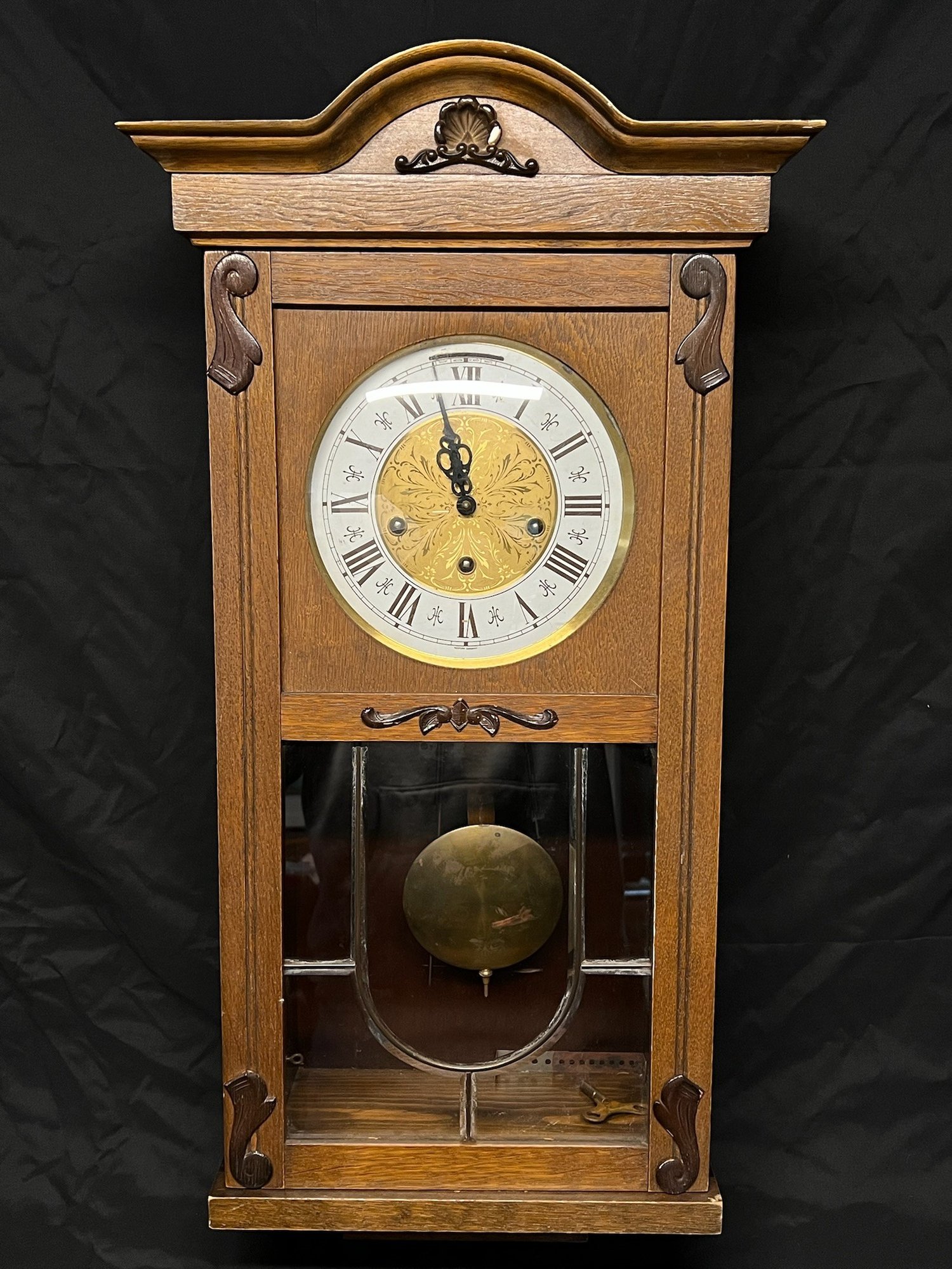 Antique Western Germany Key Wound Mechanical Movement Pendulum Wall ...