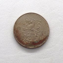 RARE (KEY Date) Finland 1929-S 25 Penni KM# 25 AU (ONLY 200,000 Minted)