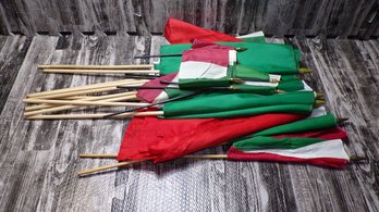 Group Of 24 Vintage Italian Flags, New Old-Stock (See Below For Quantity & Size Breakdown)
