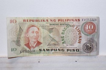 1975-Philippine 10-Piso Banknote, 'Ang Bagong Lipunan' (New Society) Series
