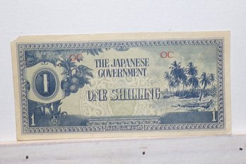 1942 Japanese Occupation Invasion Currency - Oceania One Shilling