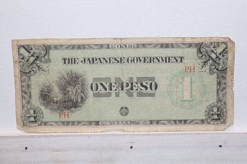 1942 Japanese Occupation Invasion Currency - One Peso