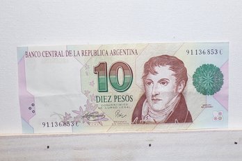 Vintage Bank Of Argentina - 1993 Ten Pesos (Uncirculated)