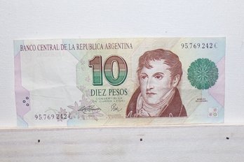 Vintage Bank Of Argentina - 1993 Ten Pesos (Uncirculated)