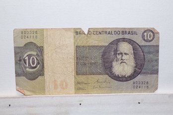Vintage 1979 Bank Of Brazil 10 Cruzeiros