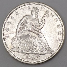 Beautiful 1856-O Seated Liberty Silver Half Dollar Closely Uncirculated (AU 55/58)