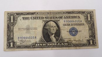 1935-A $1 Silver Certificate (One Dollar Blue Seal) Lightly Circulated