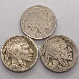 (3) Buffalo Nickels 1926, 1936 & 1936-D