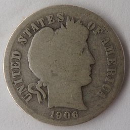 1906 Barber Silver Dime