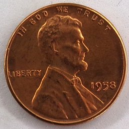 1958 Lincoln Wheat Cent Brilliant Uncirculated Red