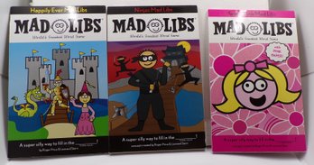 (3 Total) Two New 2010 Mad Libs, Happily Ever & Totally Pink, One New 2011 Ninjas Mad Libs