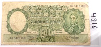 1960-1962 Central Bank Of The Argentine Republic 50 Pesos (EAF, EMD)