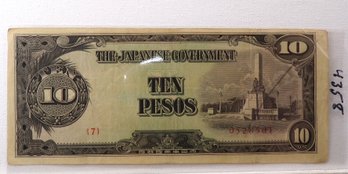 WWII 1942-1945 Japanese Government-10 Pesos 'Philippines'
