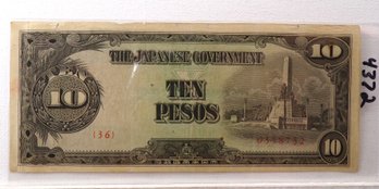 WWII 1942-1945 Japanese Government-10 Pesos 'Philippines'