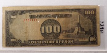WWII 1942-1945 Japanese Government-100 Pesos 'Philippines'