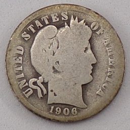 1906 Barber Silver Dime