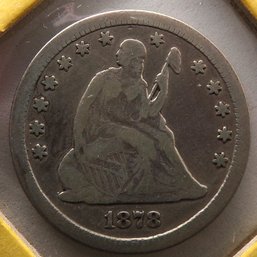 Beautiful 1878-CC(Carson City) Seated Liberty Silver Quarter 'MOST LIBERTY' Type 4 Motto Above Eagle No Arrows