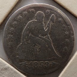 1853-O Seated Liberty Silver Quarter Dollar 'Some Liberty' (Type 2, Arrows And Rays) Better Date