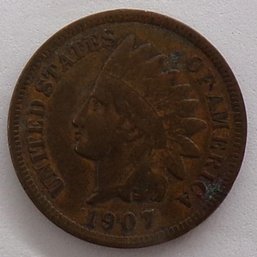 1907 Indian Head Cent (Full Liberty) F/VF