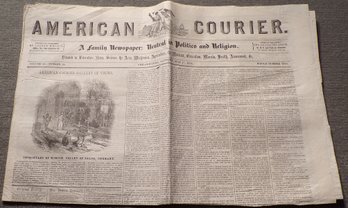 Authentic & Excellent Condition Saturday May 17, 1856, American Courier 'Philadelphia' Newspaper