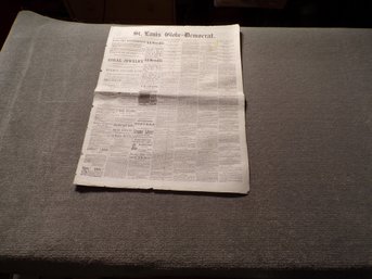 Authentic & Excellent Condition Thursday Morning November 4, 1875, 'Saint Louis Globe-Democrat' Newspaper