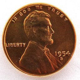 1954-S Lincoln Wheat Cent Brilliant Uncirculated Red