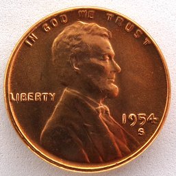 1954-S Lincoln Wheat Cent Brilliant Uncirculated Red