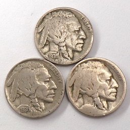 (3) Buffalo Nickels