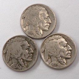 (3) Buffalo Nickels