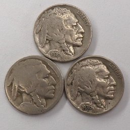 (3) Buffalo Nickels