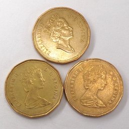 3 Canadian Golden Dollars