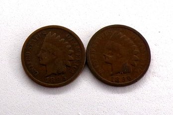 (2) Indian Head Cents 1895 & 1896 (Better Dates)