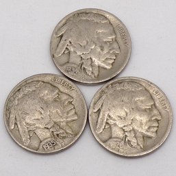 (3) Buffalo Nickels 1926, 1934 & 1935